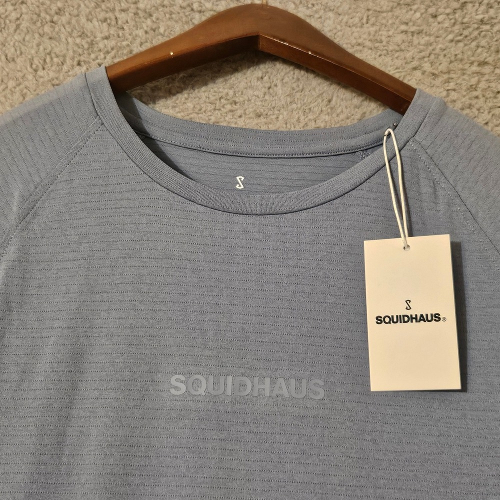 Squidhaus‎ T Shirt Men's Size XL Blue Long Sleeve Performance Gym Active NWT